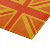 Vibrant Oranje Union Jack British Flag Swag Snijplank (Hoek)