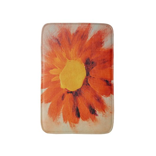 Vibrant Oranje zonnebloem Badmat (Voorkant Verticaal)