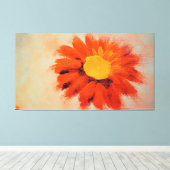 Vibrant Oranje zonnebloem Canvas Afdruk (Insitu (Houten vloer))