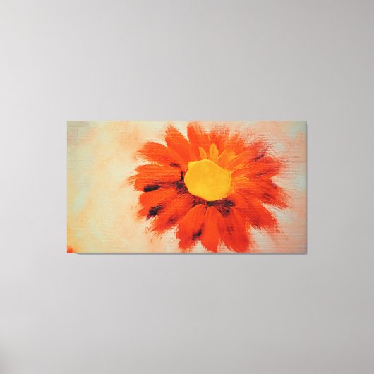 Vibrant Oranje zonnebloem Canvas Afdruk (Voorkant)