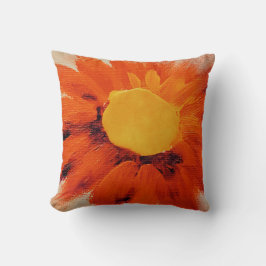 Vibrant Oranje zonnebloem Kussen