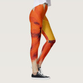 Vibrant Oranje zonnebloem Leggings (Rechts)