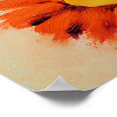 Vibrant Oranje zonnebloem Poster (Hoek)