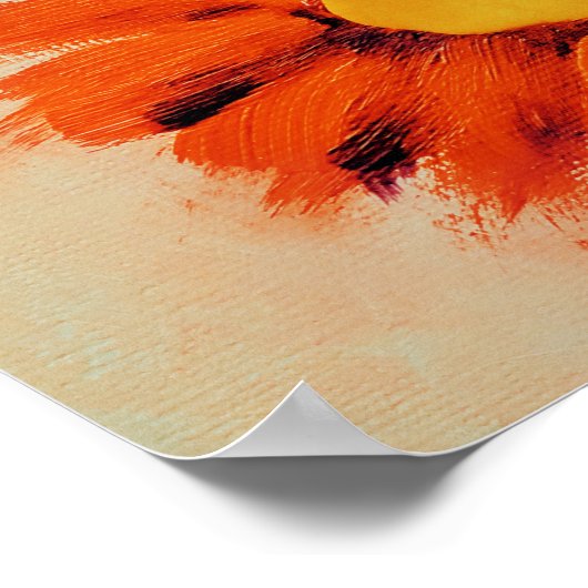 Vibrant Oranje zonnebloem Poster (Hoek)