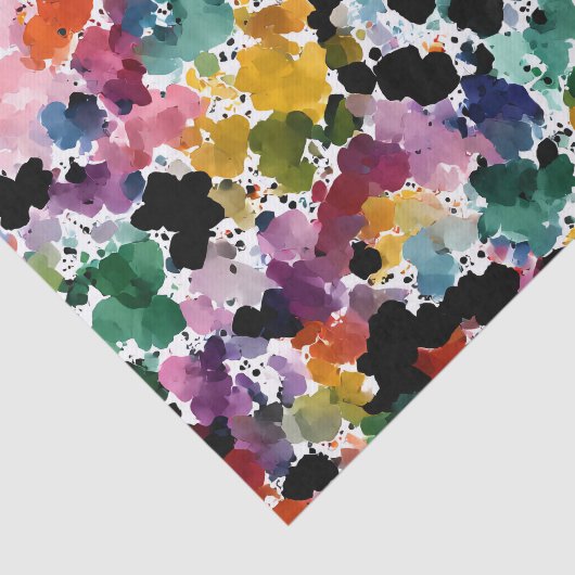 Vibrant Organic Abstract: Imperfect Ink Blot Tissuepapier (Detail)