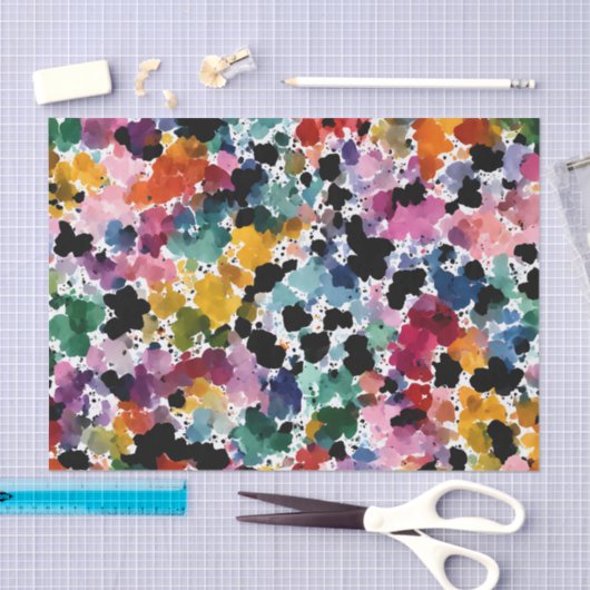 Vibrant Organic Abstract: Imperfect Ink Blot Tissuepapier (Craft)