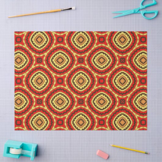 Vibrant Oriental Mosaic Geometric Pattern Tissuepapier (Craft)