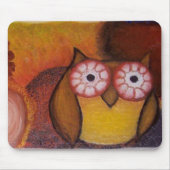 Vibrant Owl Mousepad Muismat (Voorkant)