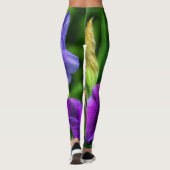 Vibrant paars blauw en gele irisbloem leggings (Achterkant)