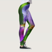 Vibrant paars blauw en gele irisbloem leggings (Rechts)