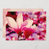 Vibrant paars en roze magnolia kaart (Voorkant / Achterkant)