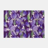 Vibrant Paars Iris Flowers en Butterflies Deurmat (Voorkant)