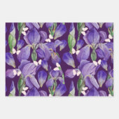 Vibrant Paars Iris Flowers en Butterflies Inpakpapier Vel (Voorkant 3)