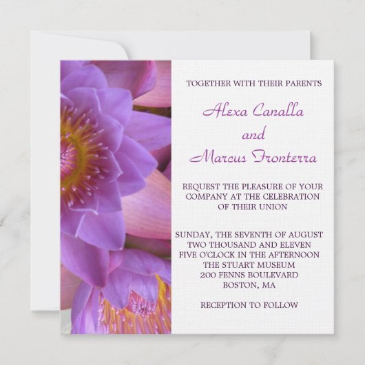 Vibrant Paars Lotus Flower Weddenschap Kaart (Voorkant)