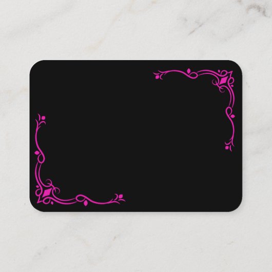 Vibrant Paars op zwart w/Border Design op een Visitekaartje (Achterkant)