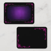Vibrant Paars op zwart w/Border Design op een Visitekaartje (Voorkant / Achterkant)