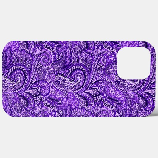 Vibrant Paars Paisley Case-Mate iPhone Case (Achterkant (horizontaal))
