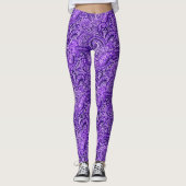 Vibrant Paars Paisley Leggings (Voorkant)