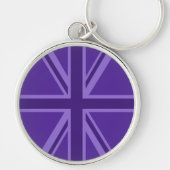 Vibrant Paars Union Jack Sleutelhanger (Voorkant)