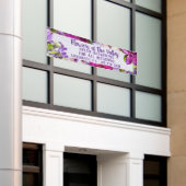 Vibrant Paarse Floral Banner (Buitenkant Gebouw)