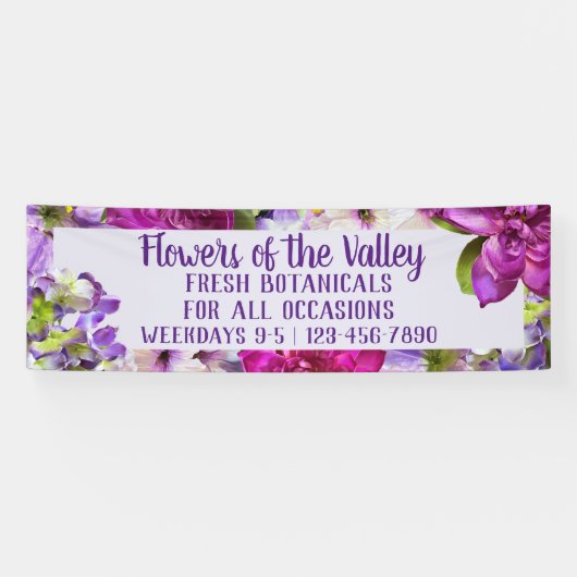 Vibrant Paarse Floral Banner (Horizontaal)