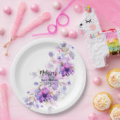 Vibrant paarse roze lavendel papieren bordje (Feest)