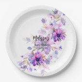 Vibrant paarse roze lavendel papieren bordje (Voorkant)