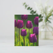 VIBRANT PAARSE TULIPS BRIEFKAART (Staand voorkant)