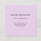 Vibrant Paarse Waterverf Flowers op Black Vierkante Visitekaartje (Achterkant)