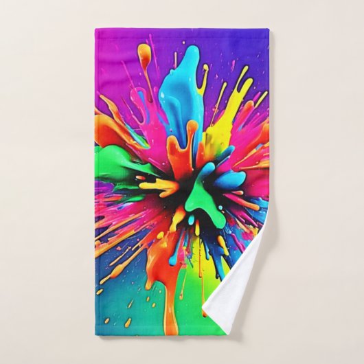 Vibrant Paint Burst Design Bad Handdoek (Handdoek)