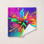 Vibrant Paint Burst Design Bad Handdoek (Wasdoekje)