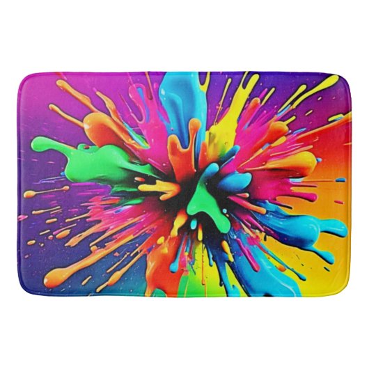Vibrant Paint Burst Design Badmat (Voorkant)
