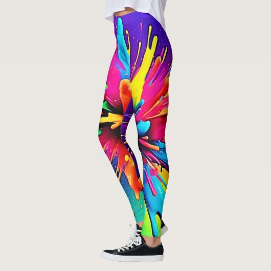 Vibrant Paint Burst Design Leggings (Links)