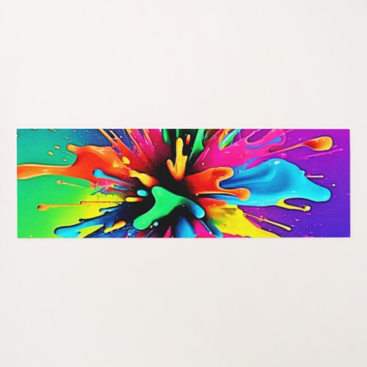 Vibrant Paint Burst Design Yogamat (Achterkant (horizontaal))