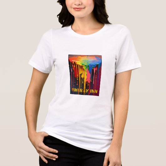 Vibrant Paint Effect T-shirt" Tri-Blend Shirt (Voorkant)