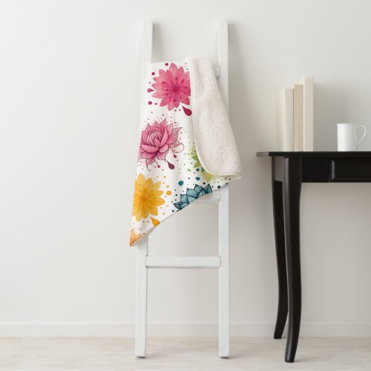 Vibrant Paint Splash Pattern Sherpa Blanket Sherpa Deken (In situ)
