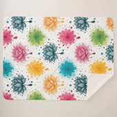 Vibrant Paint Splash Pattern Sherpa Blanket Sherpa Deken (Voorkant (horizontaal))