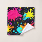 Vibrant Paint Splatter Art Burst Bad Handdoek (Wasdoekje)