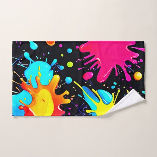 Vibrant Paint Splatter Art Burst Bad Handdoek (Handdoek)