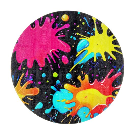 Vibrant Paint Splatter Art Burst Snijplank (Voorkant)