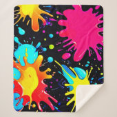 Vibrant Paint Splatter Artwork Burst Sherpa Deken (Voorkant)