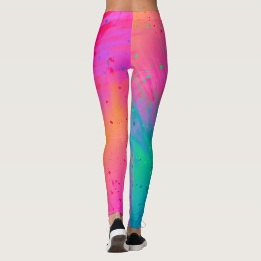 Vibrant Paint Splatter Leggings (Achterkant)