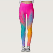 Vibrant Paint Splatter Leggings (Voorkant)