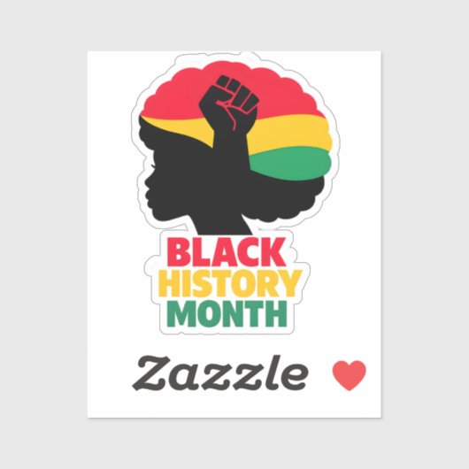 Vibrant Pan African Colors Afro Woman Silhouette  Sticker (Vel)