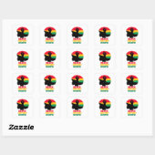 Vibrant Pan African Colors Afro Woman Silhouette Vierkante Sticker (Vel)