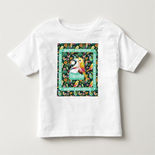 Vibrant Parrot Party: Verjaardag van het tropisch  Kinder Shirts (Voorkant)