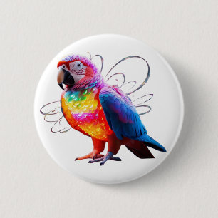 Vibrant Parrot Ronde Button 5,7 Cm