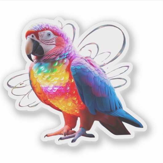 Vibrant Parrot Sticker (Voorkant)