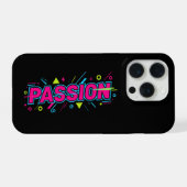Vibrant Passion Typography - Retro 90s Pop Art Aes iPhone Hoesje (Achterkant horizontaal)
