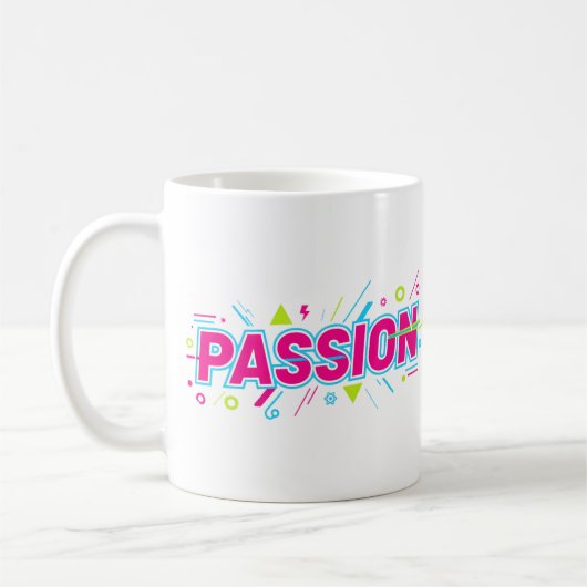 Vibrant Passion Typography - Retro 90s Pop Art Aes Koffiemok (Links)